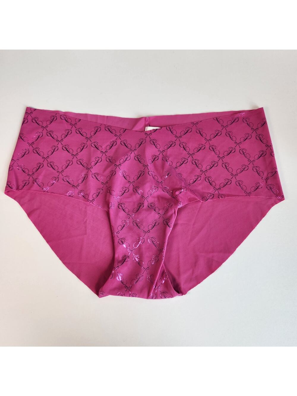 Victoria's Secret PINK No Show Hiphugger Panty - Hot Pink Foil Shine - Medium